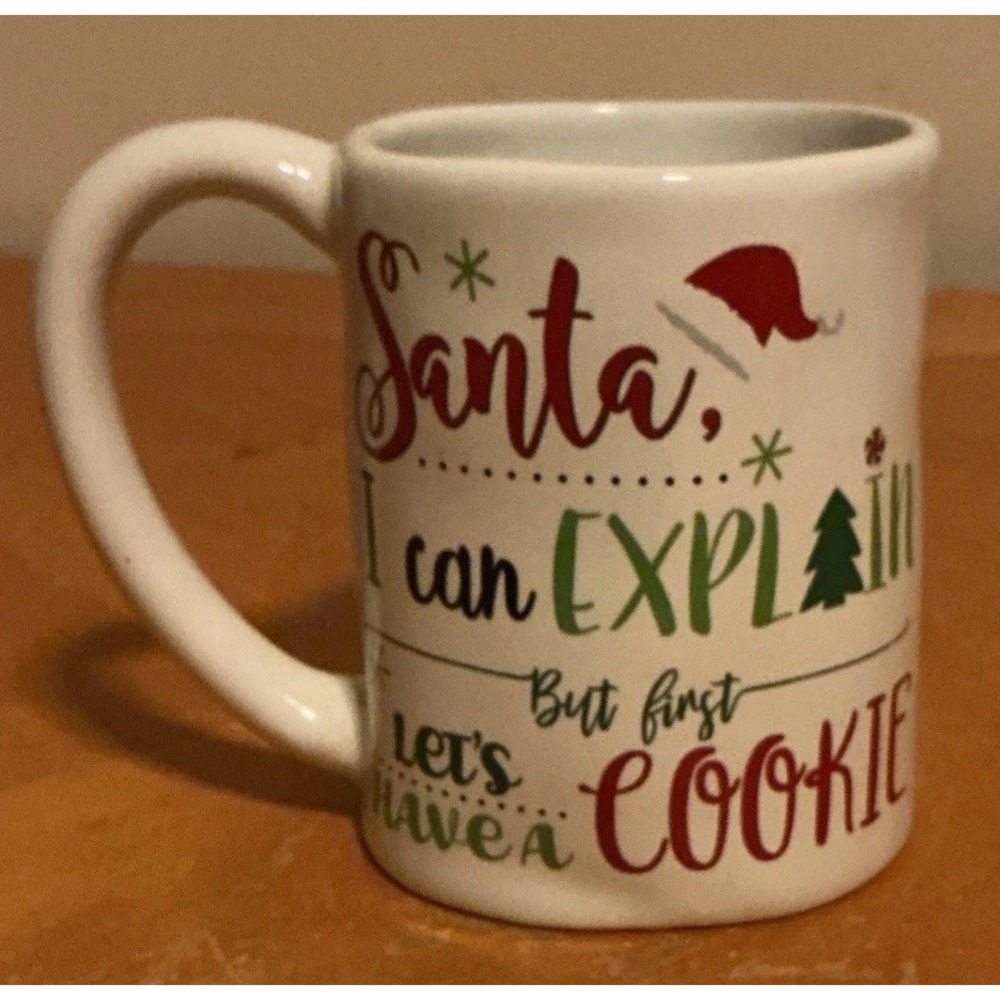 Christmas Holiday Ceramic Coffee Mug 'Santa I‎ Can Explain' 17 oz